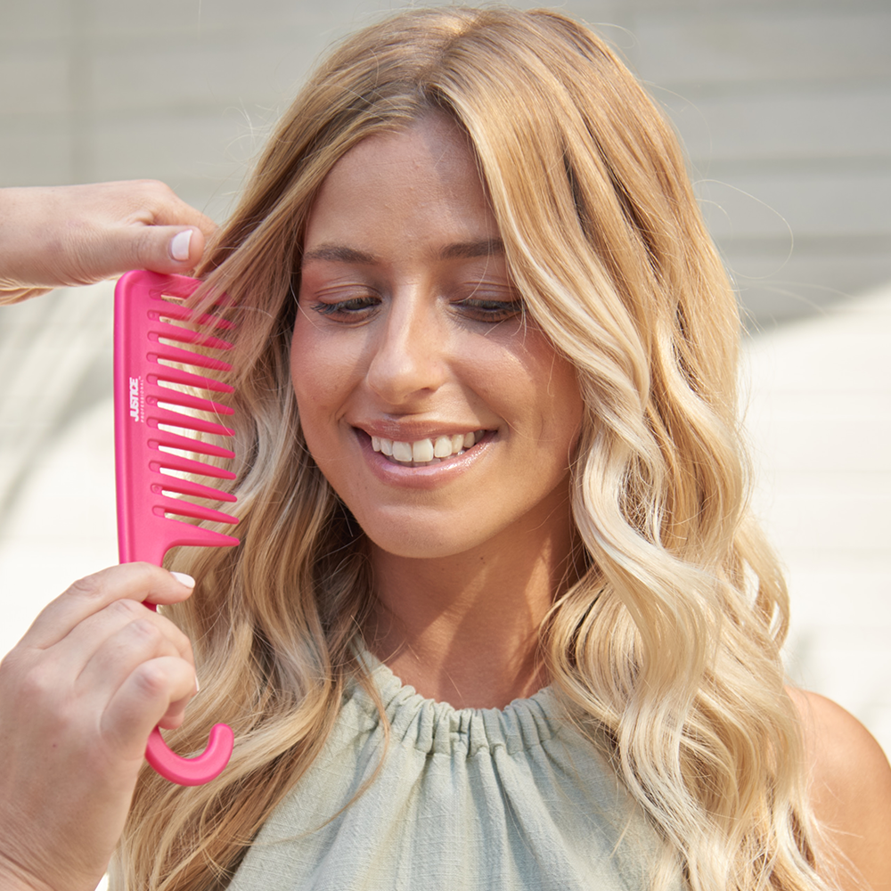 Pink Wide Tooth Comb JUSTICE Haircare AU & NZ